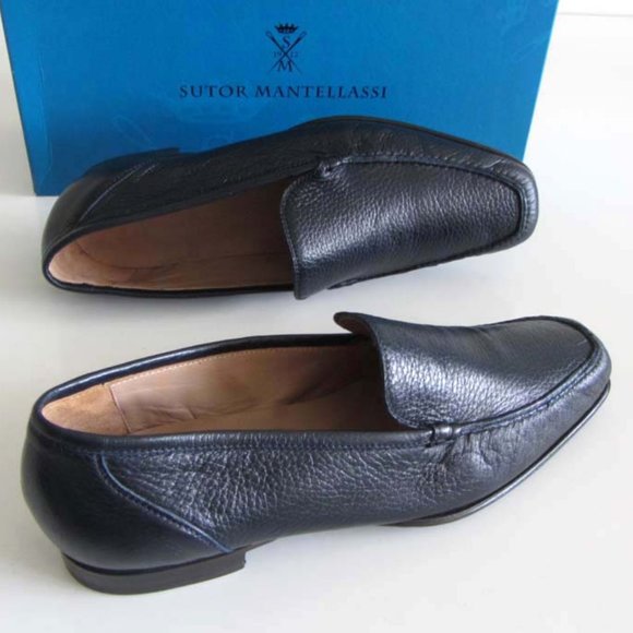 SUTOR MANTELLASSI pebble grain loafers 10 / 11 US